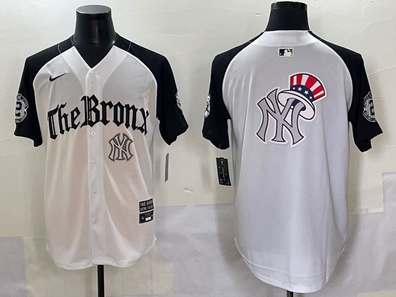 Men 2025 New York Yankees Blank White black Five generations Joint Name Nike MLB Jersey style 65